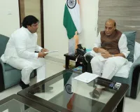 Gurugram News:रक्षा मंत्री राजनाथ सिंह से मिले विधायक मुकेश शर्मा, 900 मीटर प्रतिबंधित क्षेत्र, एलिवेटेड रोड और एयरफोर्स गेट खोलने सहित विभिन्न मुद्दों पर की चर्चा