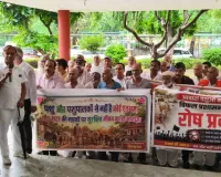 Rewari News: बेसहारा पशुओं से शहर को मुक्त कराने की मांग को लेकर बारिश में पैदल मार्च 