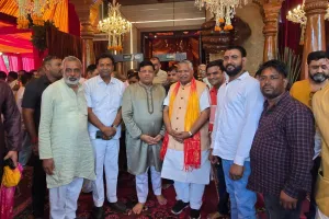 Narnaul News: कैबिनेट मंत्री विपुल गोयल के गणेश उत्सव में पहुंचे उद्योग व्यापार सुरक्षा मंच के दिग्गज, किया भव्य स्वागत