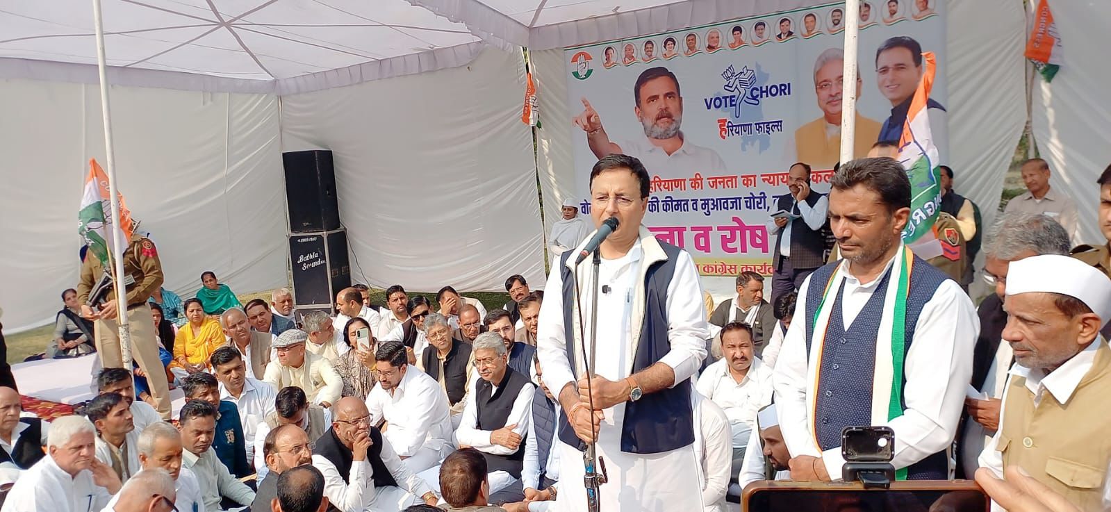 भाजपा द्वारा वोट चोरी, फसल की कीमत-मुआवजा, खनिज चोरी व कानून व्यवस्था की चोरी को लेकर कैथल में कांग्रेस का हल्लाबोल