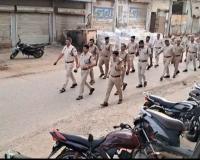 शहरी निकाय के आम और पंचायती राज संस्थाओं के उप चुनावों के मद्देनजर रेवाड़ी में की पैदल गश्त 