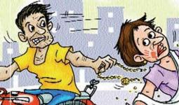 घर के बाहर धूप सेंक रही महिला के गले से बाइक सवारों ने झपटी सोने की चेन, CCTV में कैद वारदात