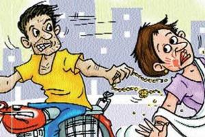 घर के बाहर धूप सेंक रही महिला के गले से बाइक सवारों ने झपटी सोने की चेन, CCTV में कैद वारदात